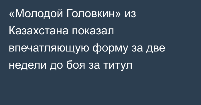 «Молодой Головкин» из Казахстана показал впечатляющую форму за две недели до боя за титул