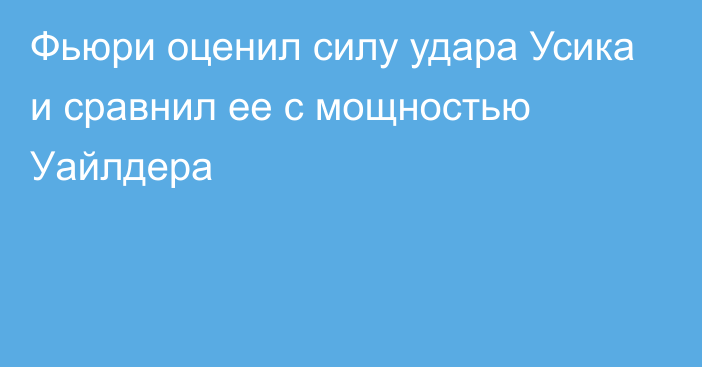 Фьюри оценил силу удара Усика и сравнил ее с мощностью Уайлдера