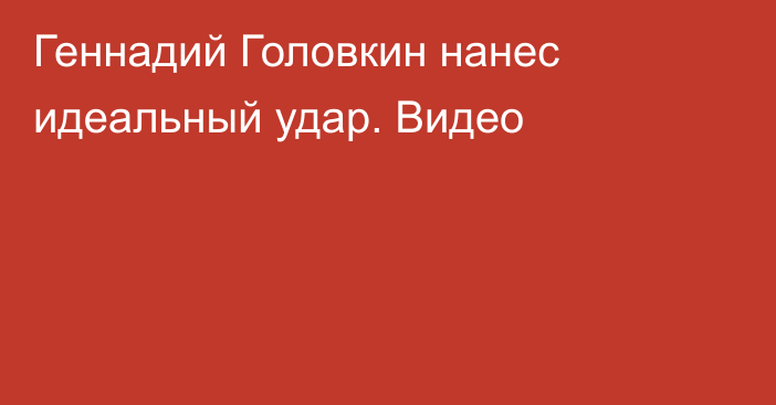 Геннадий Головкин нанес идеальный удар. Видео