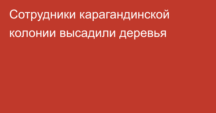 Сотрудники карагандинской колонии высадили деревья