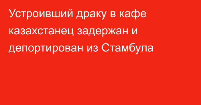 Устроивший драку в кафе казахстанец задержан и депортирован из Стамбула