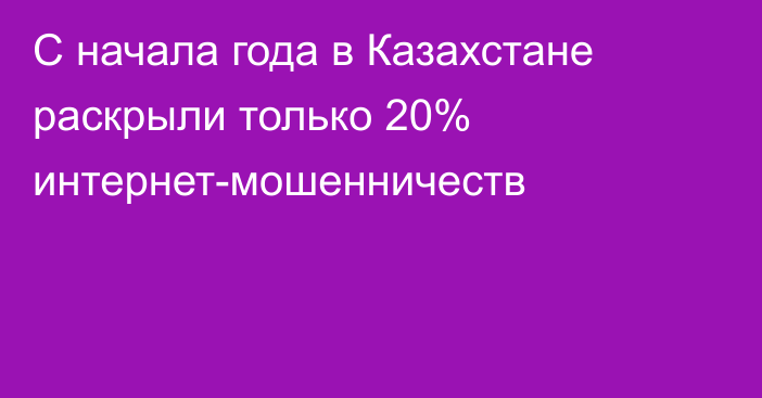 С начала года в Казахстане раскрыли только 20% интернет-мошенничеств