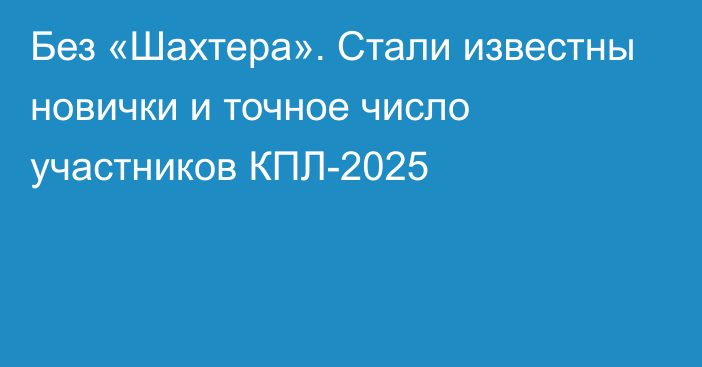 Без «Шахтера». Стали известны новички и точное число участников КПЛ-2025