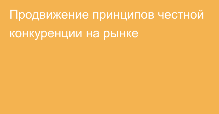 Продвижение принципов честной конкуренции на рынке