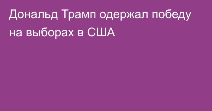 Дональд Трамп одержал победу на выборах в США