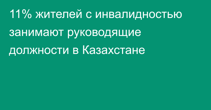 11% жителей с инвалидностью занимают руководящие должности в Казахстане