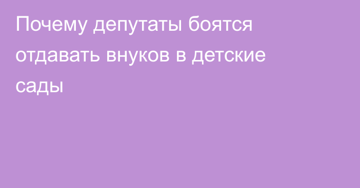 Почему депутаты боятся отдавать внуков в детские сады