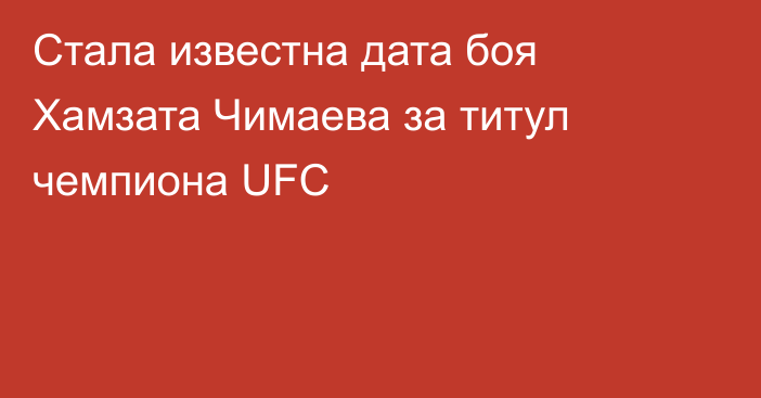 Стала известна дата боя Хамзата Чимаева за титул чемпиона UFC