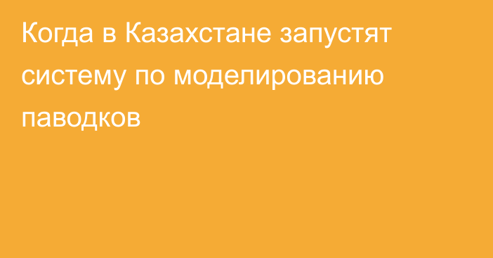 Когда в Казахстане запустят систему по моделированию паводков