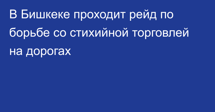 В Бишкеке проходит рейд по борьбе со стихийной торговлей на дорогах