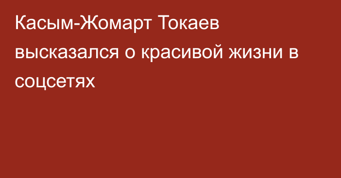 Касым-Жомарт Токаев высказался о красивой жизни в соцсетях