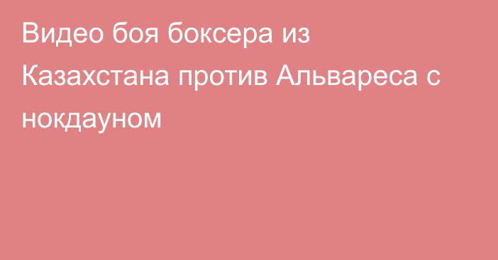 Видео боя боксера из Казахстана против Альвареса с нокдауном