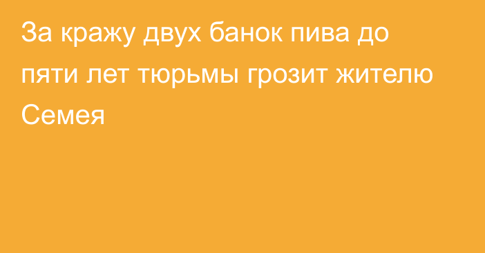 За кражу двух банок пива до пяти лет тюрьмы грозит жителю Семея