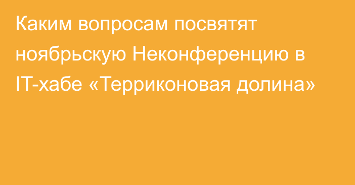 Каким вопросам посвятят ноябрьскую Неконференцию в IT-хабе «Терриконовая долина»