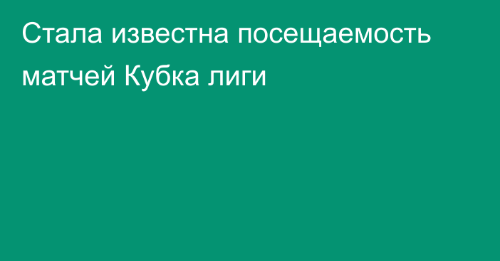 Стала известна посещаемость матчей Кубка лиги