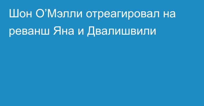 Шон О’Мэлли отреагировал на реванш Яна и Двалишвили