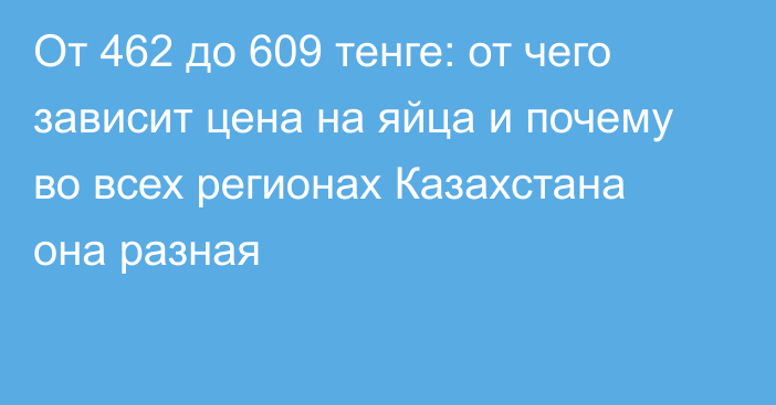 От 462 до 609 тенге: от чего зависит цена на яйца и почему во всех регионах Казахстана она разная