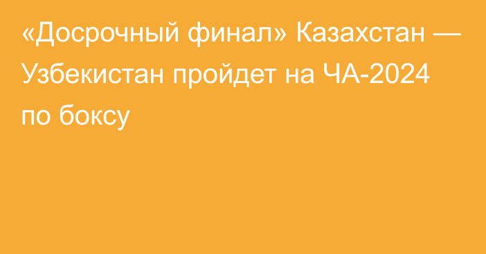 «Досрочный финал» Казахстан — Узбекистан пройдет на ЧА-2024 по боксу