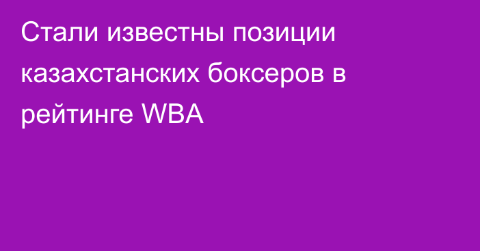 Стали известны позиции казахстанских боксеров в рейтинге WBA