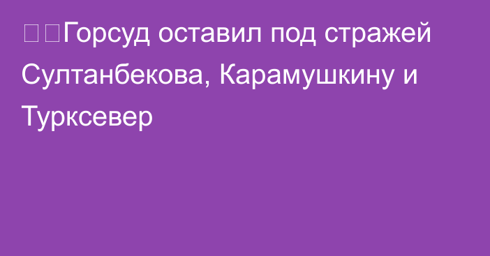 ❗️Горсуд оставил под стражей Султанбекова, Карамушкину и Турксевер