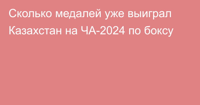 Сколько медалей уже выиграл Казахстан на ЧА-2024 по боксу