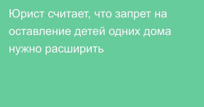 Юрист считает, что запрет на оставление детей одних дома нужно расширить