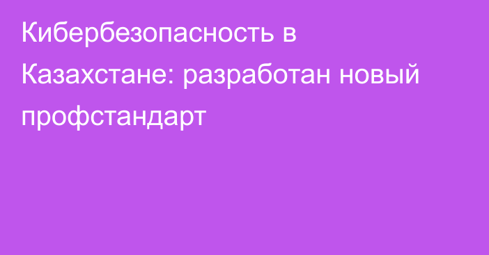 Кибербезопасность в Казахстане: разработан новый профстандарт