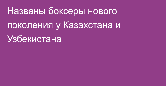 Названы боксеры нового поколения у Казахстана и Узбекистана