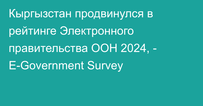 Кыргызстан продвинулся в рейтинге Электронного правительства ООН 2024, - E-Government Survey