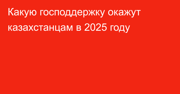 Какую господдержку окажут казахстанцам в 2025 году