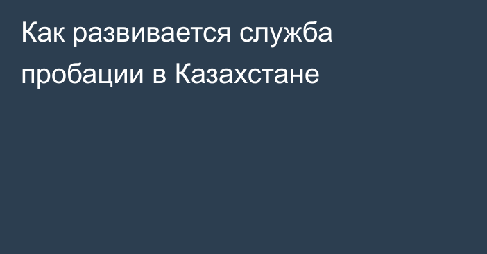 Как развивается служба пробации в Казахстане