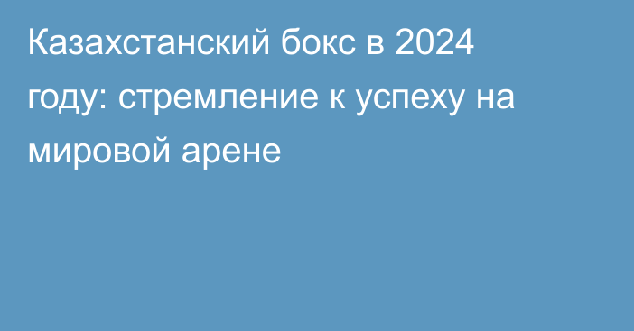 Казахстанский бокс в 2024 году: стремление к успеху на мировой арене