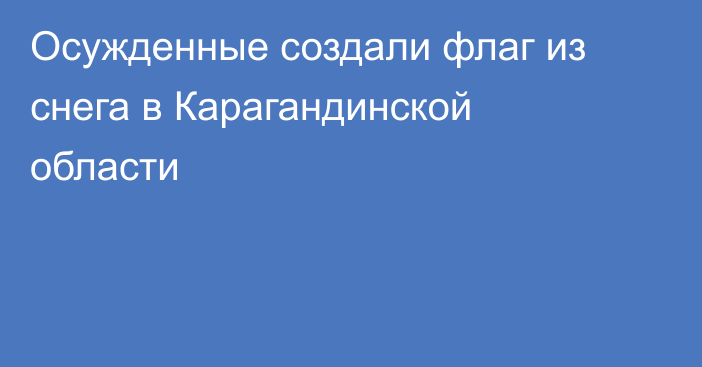 Осужденные создали флаг из снега в Карагандинской области