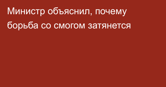 Министр объяснил, почему борьба со смогом затянется