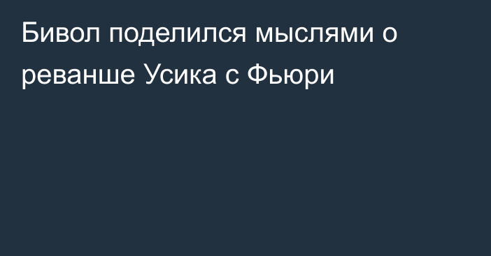 Бивол поделился мыслями о реванше Усика с Фьюри