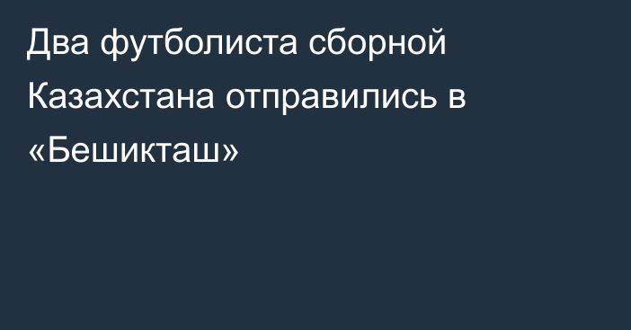 Два футболиста сборной Казахстана отправились в «Бешикташ»