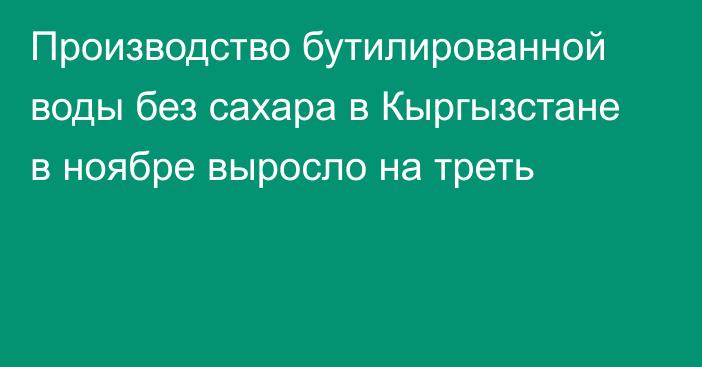 Производство бутилированной воды без сахара в Кыргызстане в ноябре выросло на треть