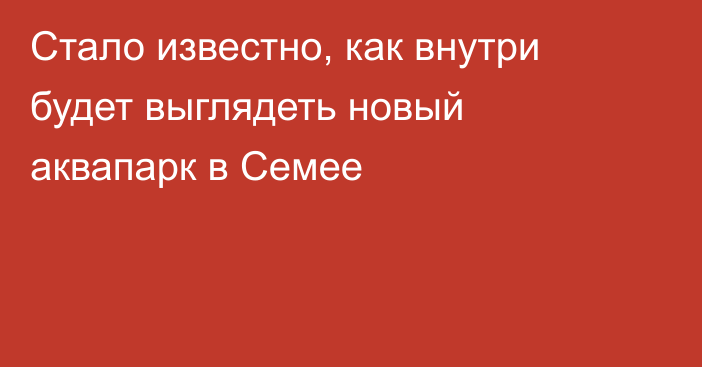 Стало известно, как внутри будет выглядеть новый аквапарк в Семее