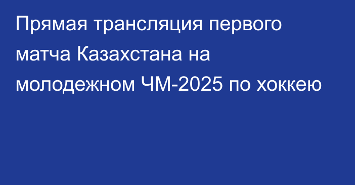 Прямая трансляция первого матча Казахстана на молодежном ЧМ-2025 по хоккею