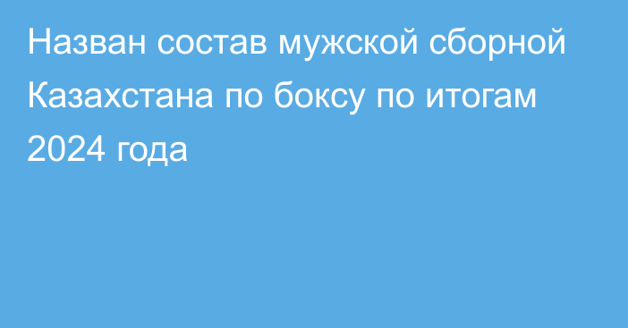 Назван состав мужской сборной Казахстана по боксу по итогам 2024 года