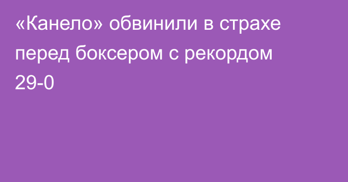 «Канело» обвинили в страхе перед боксером с рекордом 29-0