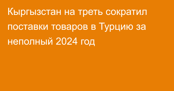 Кыргызстан на треть сократил поставки товаров в Турцию за неполный 2024 год