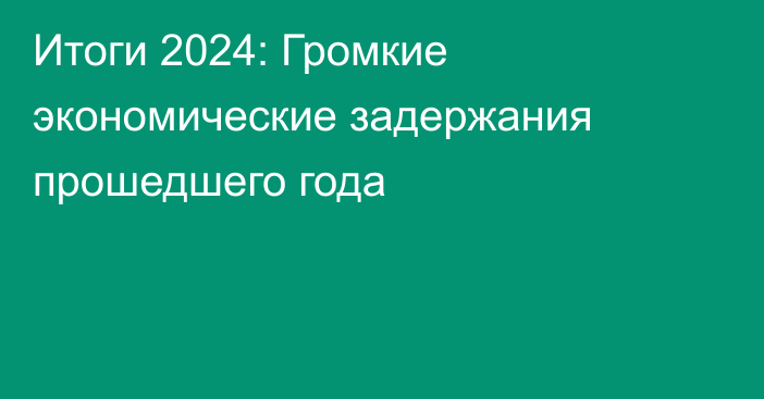 Итоги 2024: Громкие экономические задержания прошедшего года