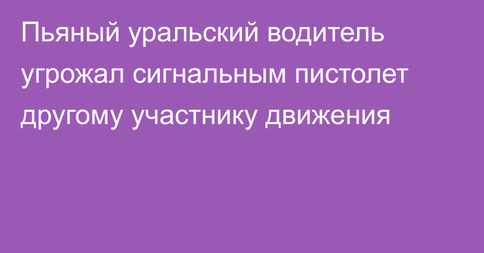 Пьяный уральский водитель угрожал сигнальным пистолет другому участнику движения