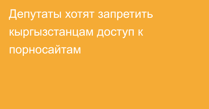 Депутаты хотят запретить кыргызстанцам доступ к порносайтам