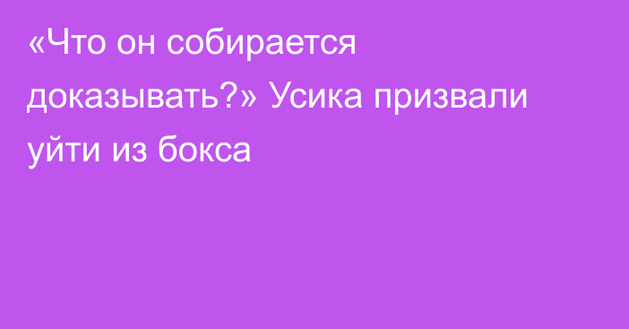 «Что он собирается доказывать?» Усика призвали уйти из бокса