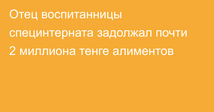 Отец воспитанницы специнтерната задолжал почти 2 миллиона тенге алиментов