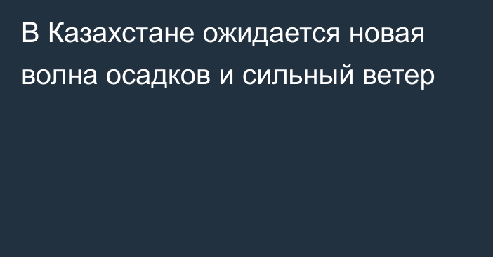 В Казахстане ожидается новая волна осадков и сильный ветер