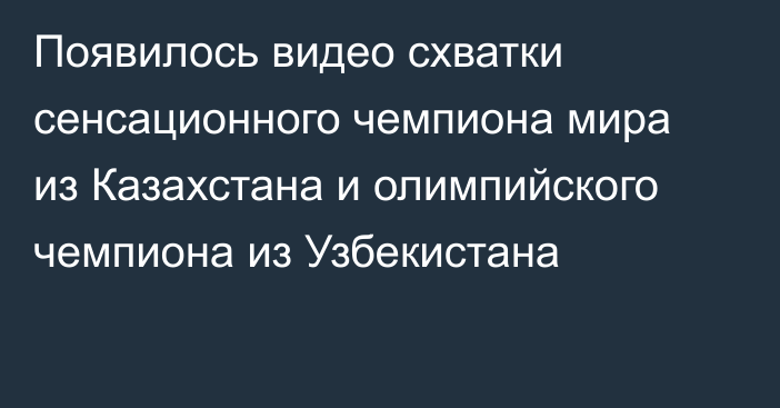 Появилось видео схватки сенсационного чемпиона мира из Казахстана и олимпийского чемпиона из Узбекистана