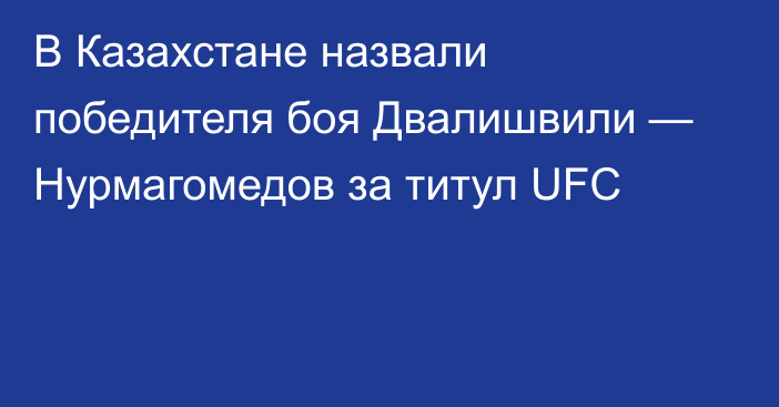 В Казахстане назвали победителя боя Двалишвили — Нурмагомедов за титул UFC